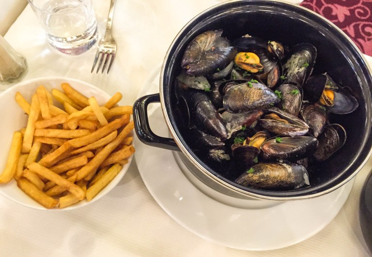 The first of many moules-frites.